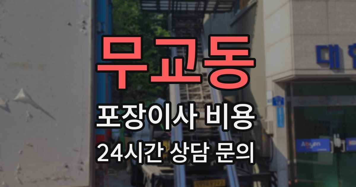무교동 포장이사 비용