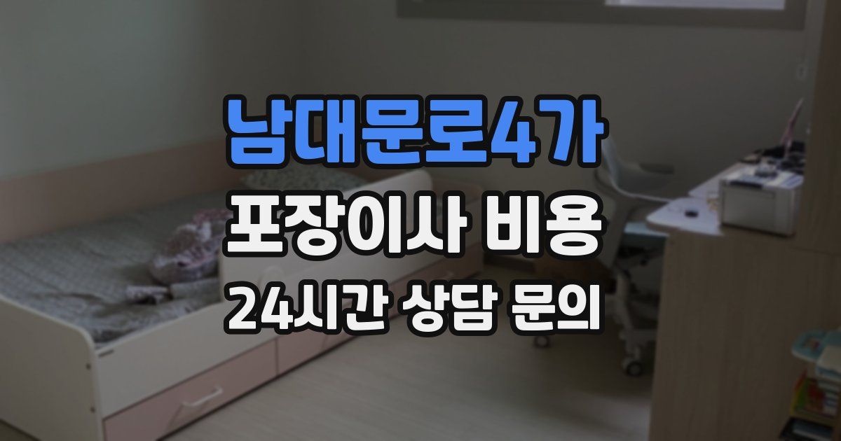 남대문로4가 포장이사 비용