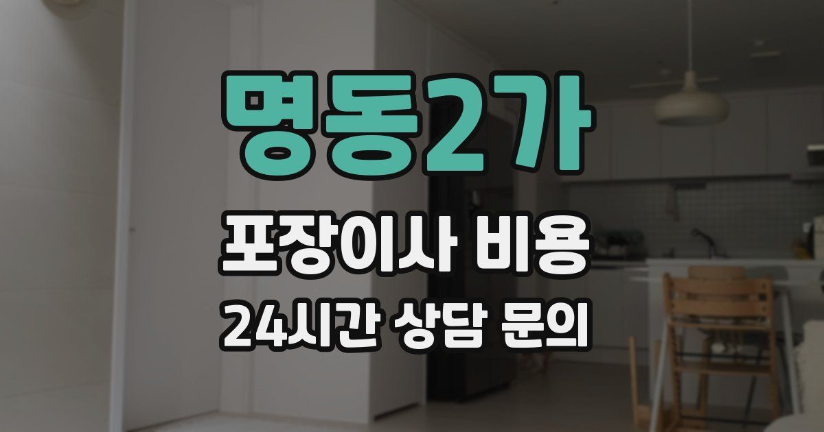 명동2가 포장이사 비용