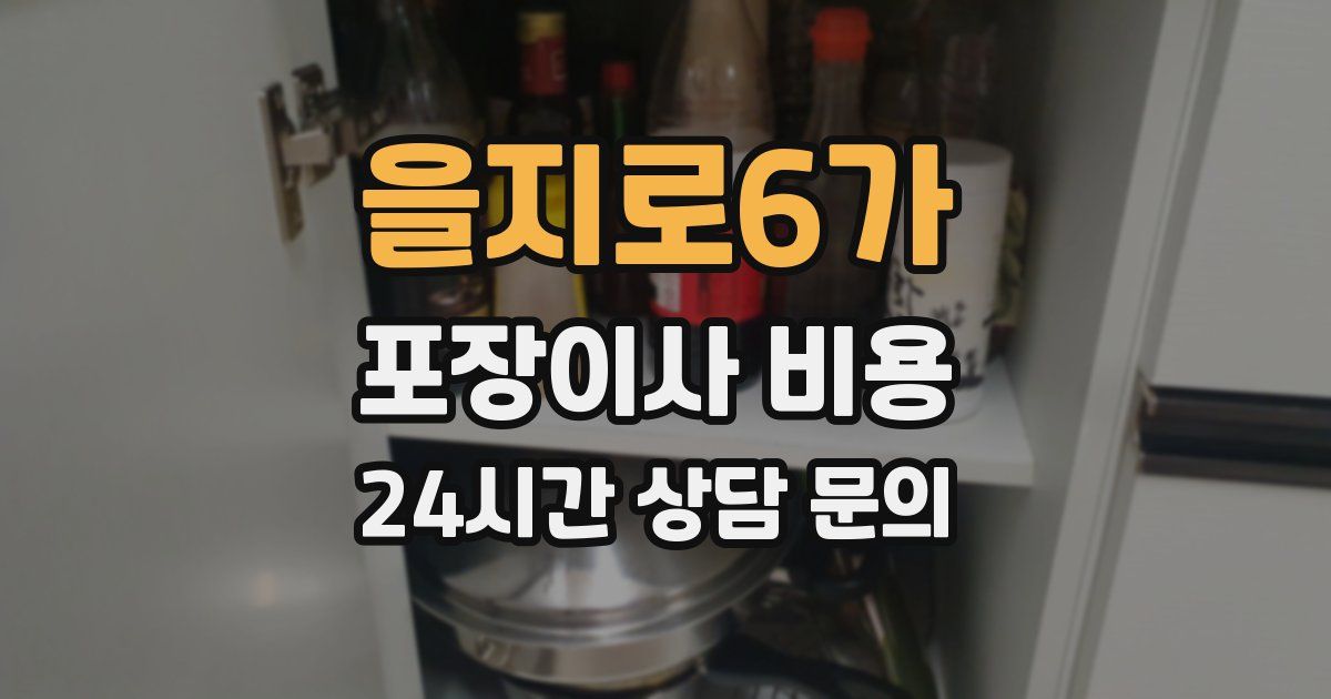 을지로6가 포장이사 비용