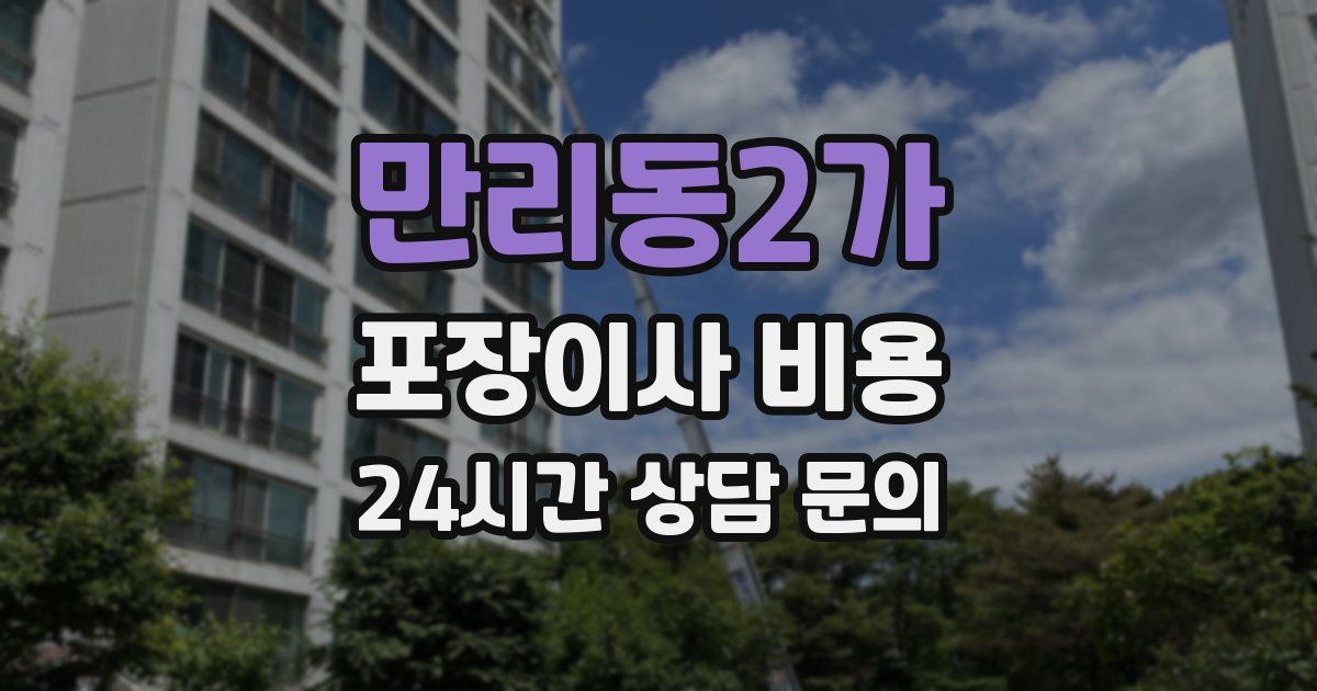 만리동2가 포장이사 비용