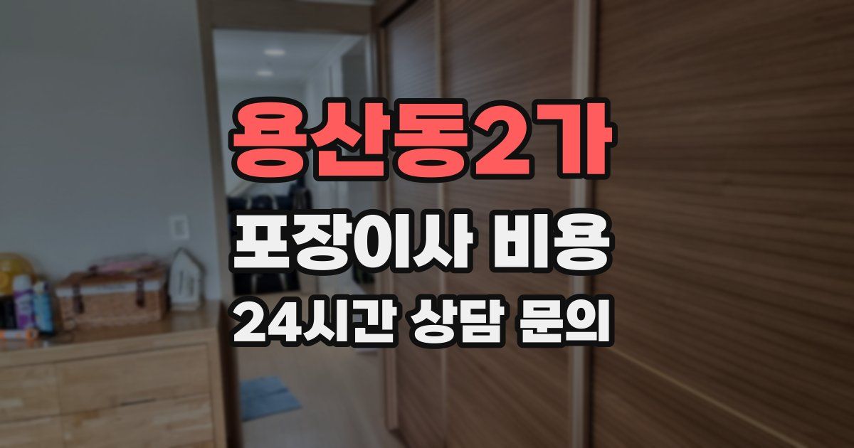 용산동2가 포장이사 비용