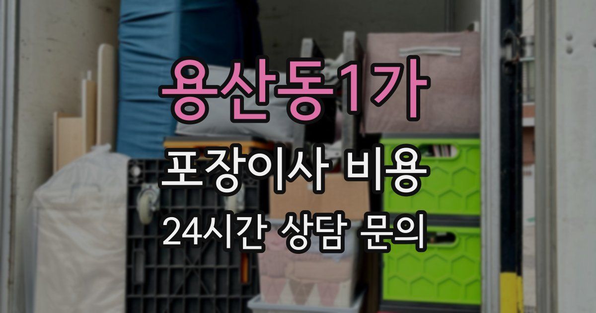 용산동1가 포장이사 비용