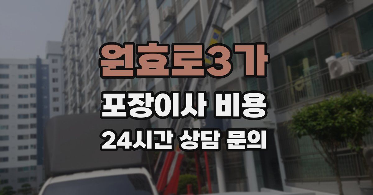 원효로3가 포장이사 비용
