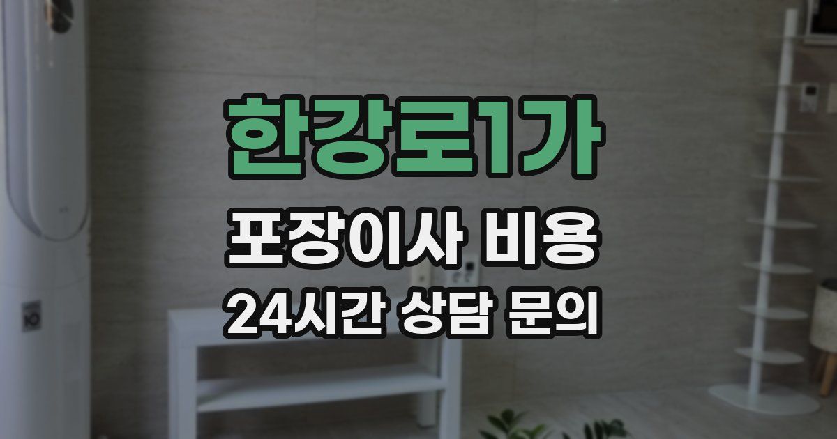 한강로1가 포장이사 비용