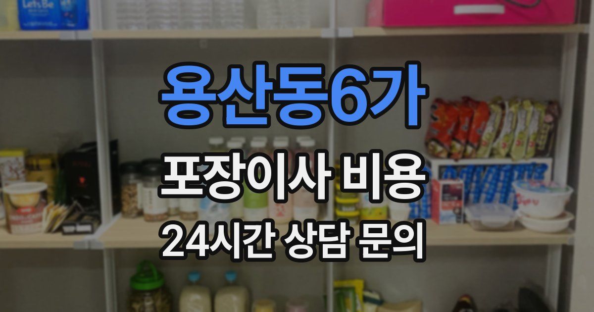 용산동6가 포장이사 비용