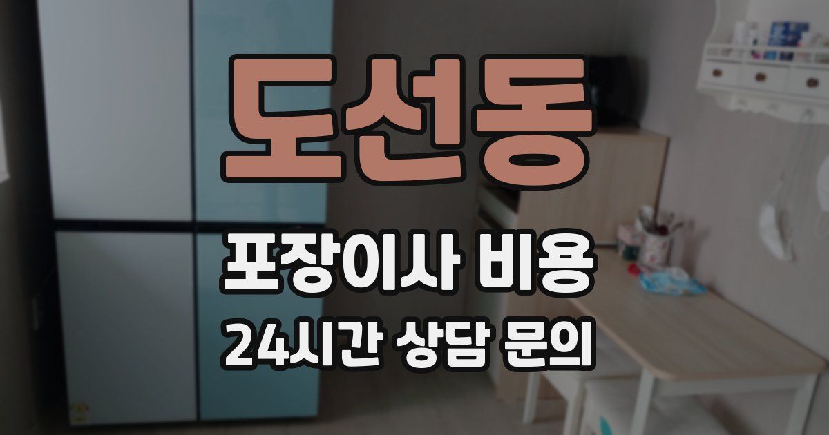 도선동 포장이사 비용