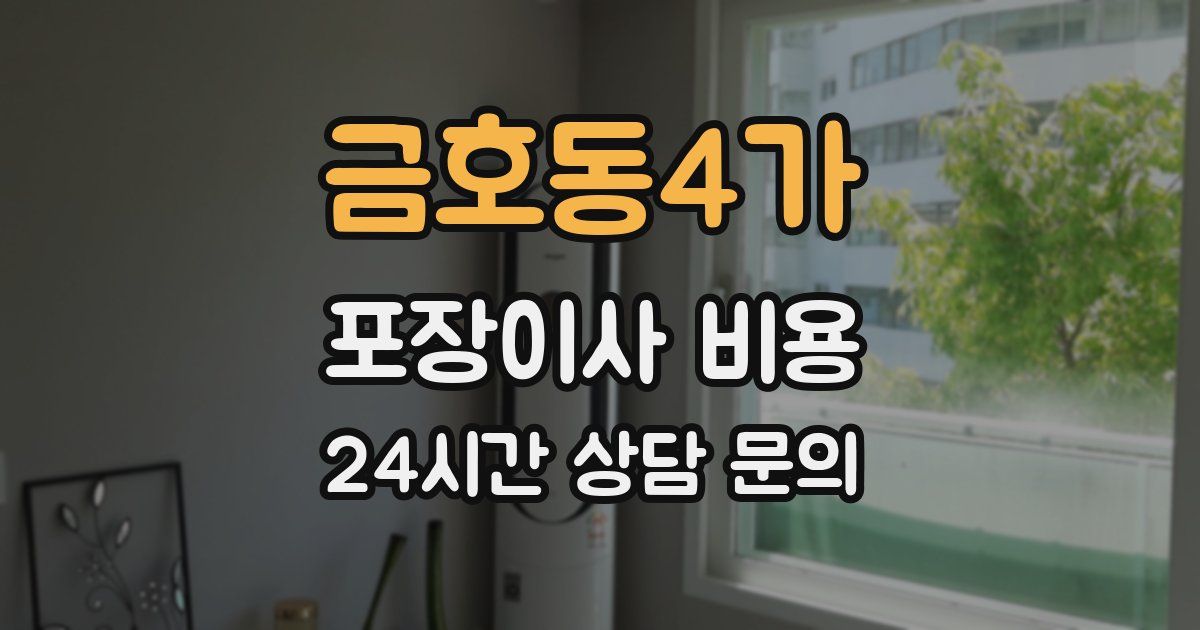 금호동4가 포장이사 비용