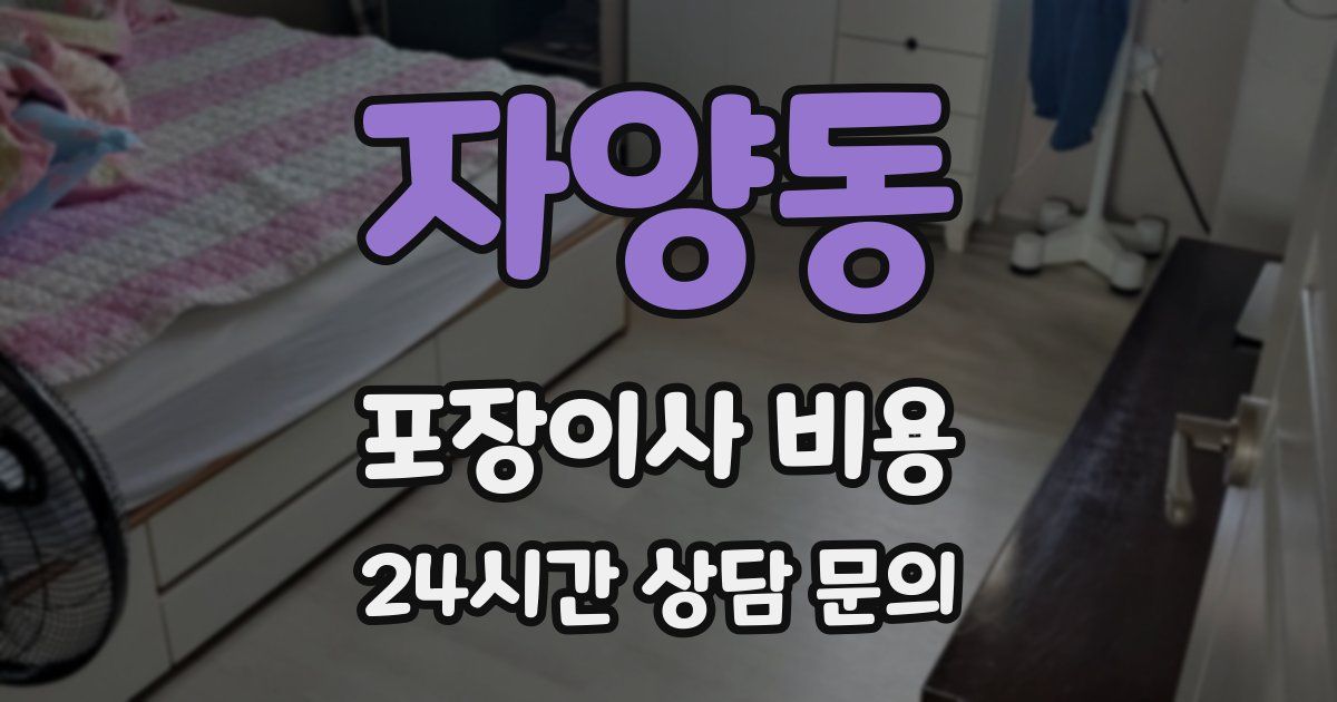 자양동 포장이사 비용