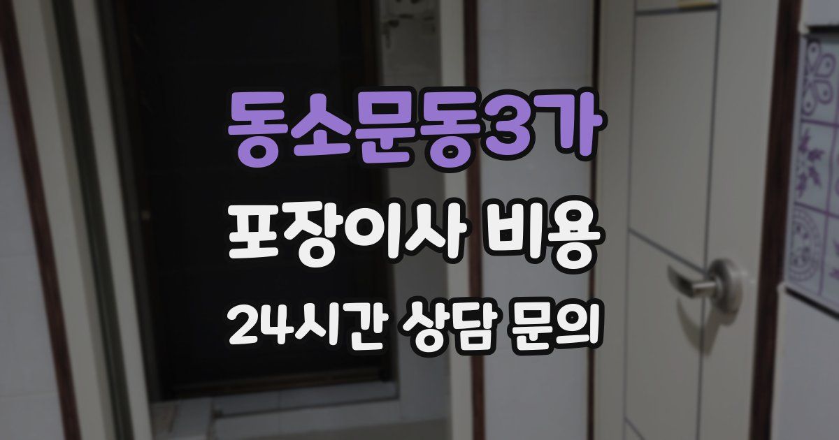 동소문동3가 포장이사 비용