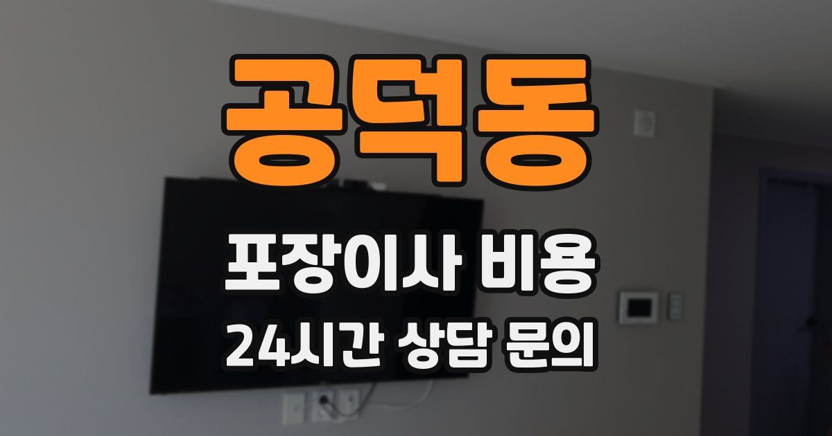 공덕동 포장이사 비용