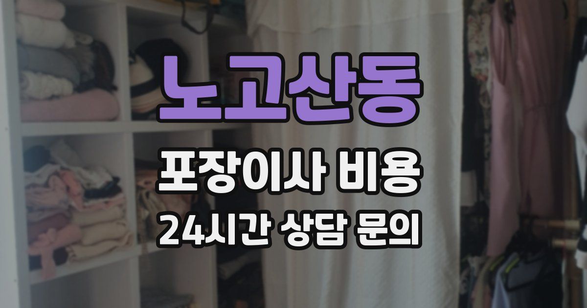 노고산동 포장이사 비용