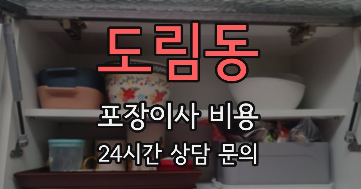 도림동 포장이사 비용