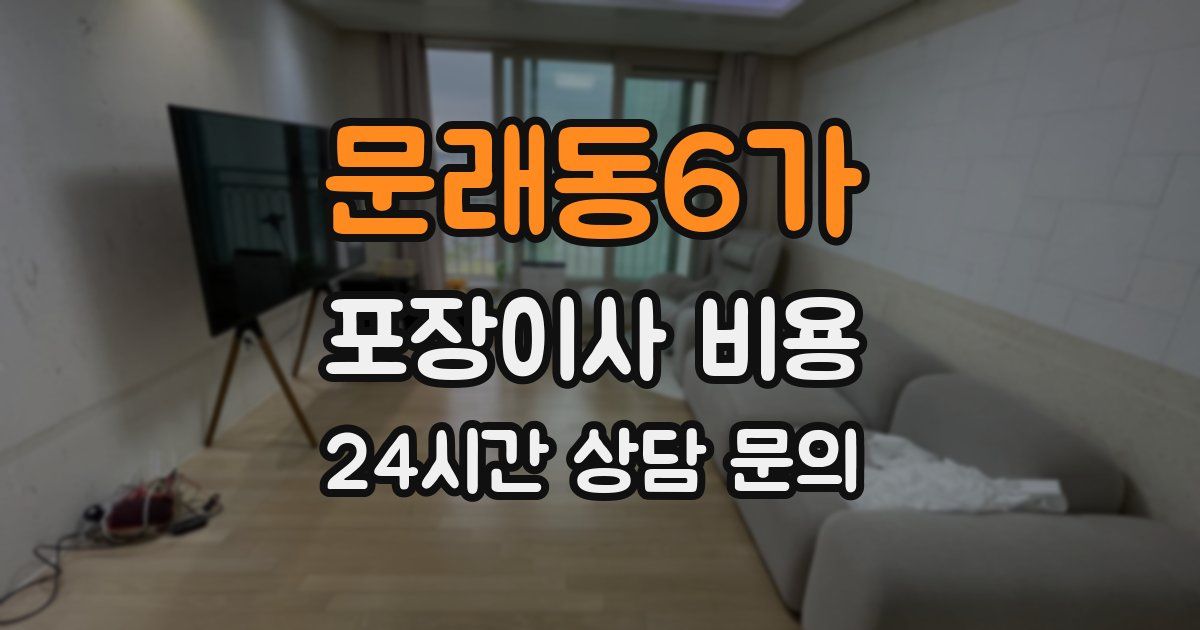 문래동6가 포장이사 비용