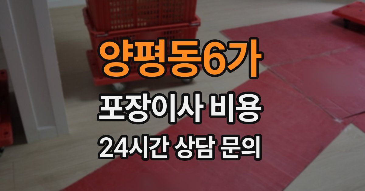 양평동6가 포장이사 비용