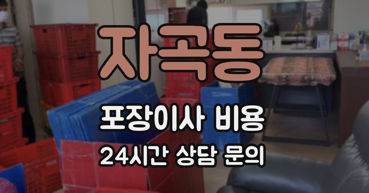 자곡동 포장이사 비용