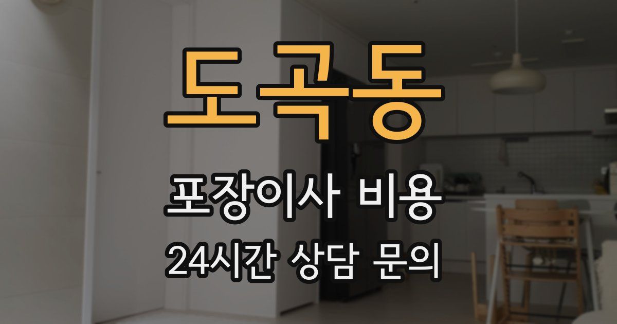 도곡동 포장이사 비용