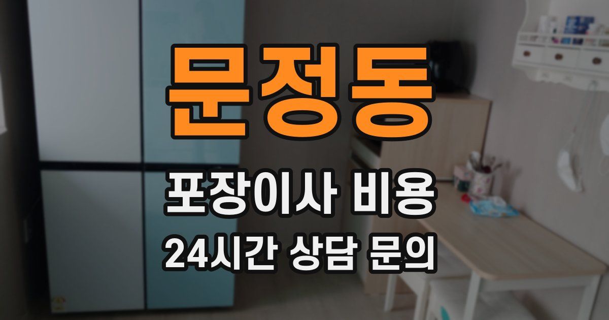 문정동 포장이사 비용