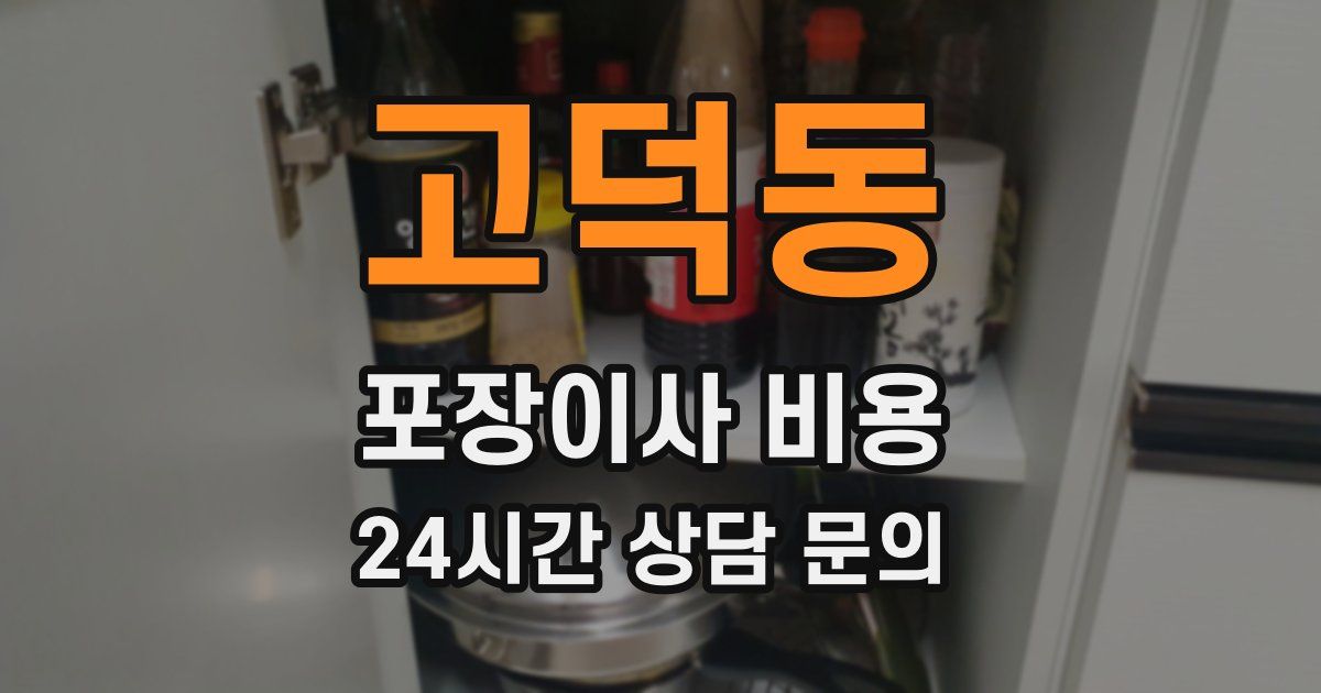 고덕동 포장이사 비용