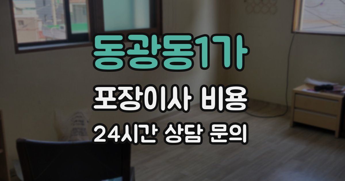 동광동1가 포장이사 비용