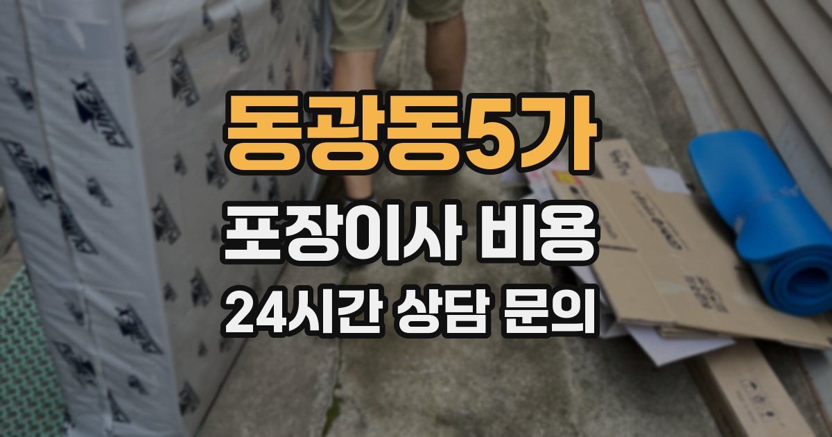 동광동5가 포장이사 비용