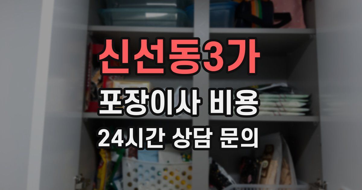 신선동3가 포장이사 비용