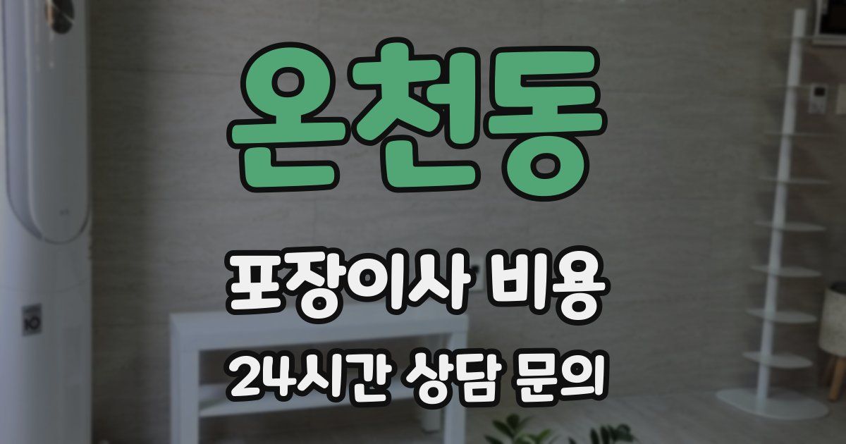 온천동 포장이사 비용