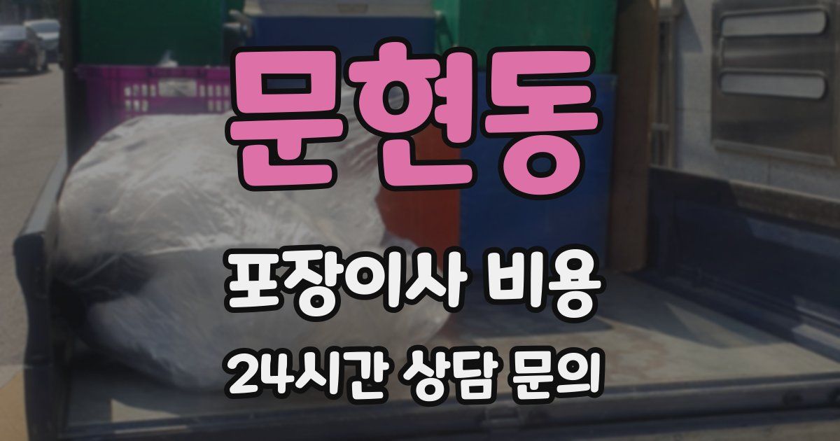 문현동 포장이사 비용