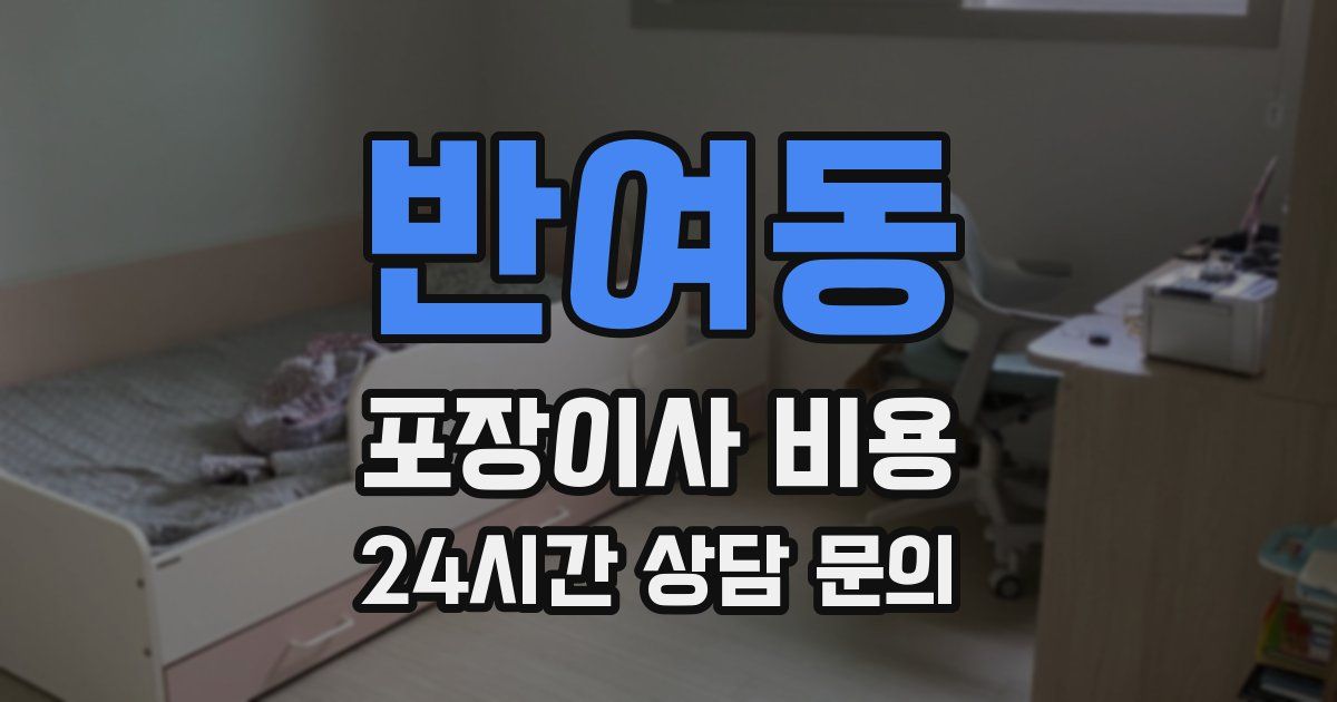 반여동 포장이사 비용