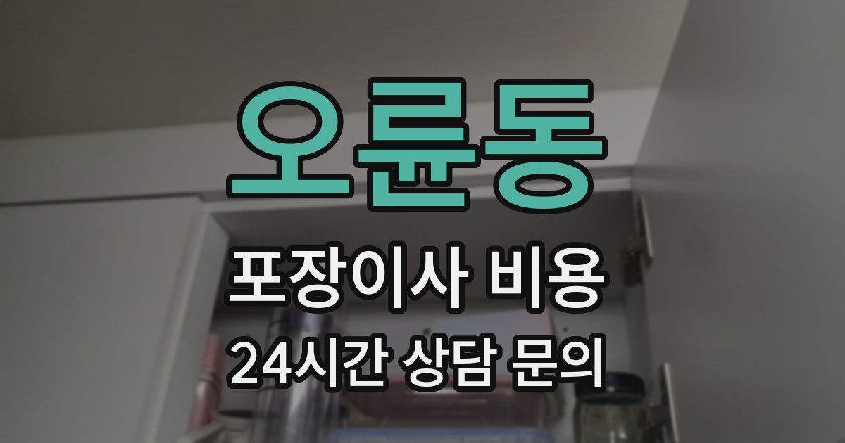 오륜동 포장이사 비용