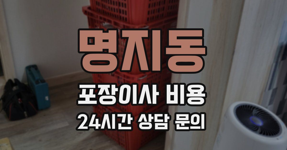 명지동 포장이사 비용