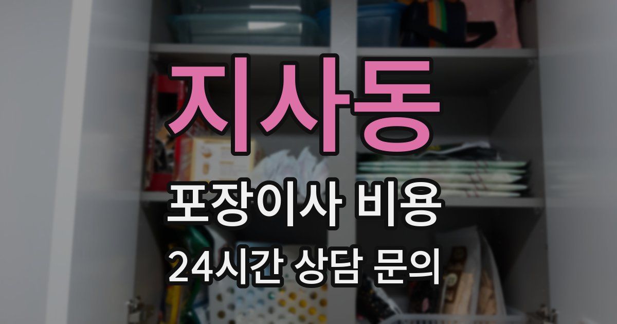 지사동 포장이사 비용