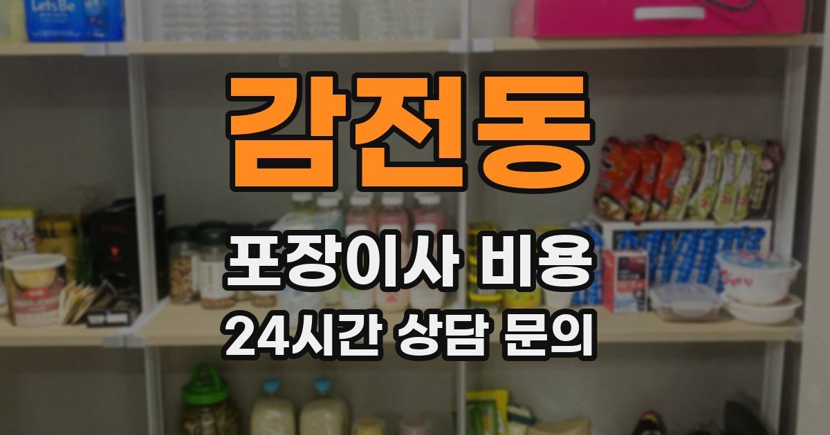 감전동 포장이사 비용