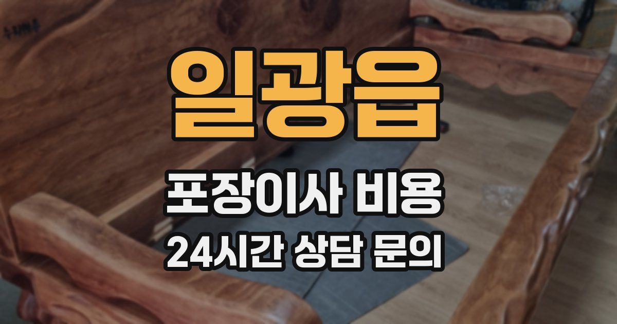 일광읍 포장이사 비용
