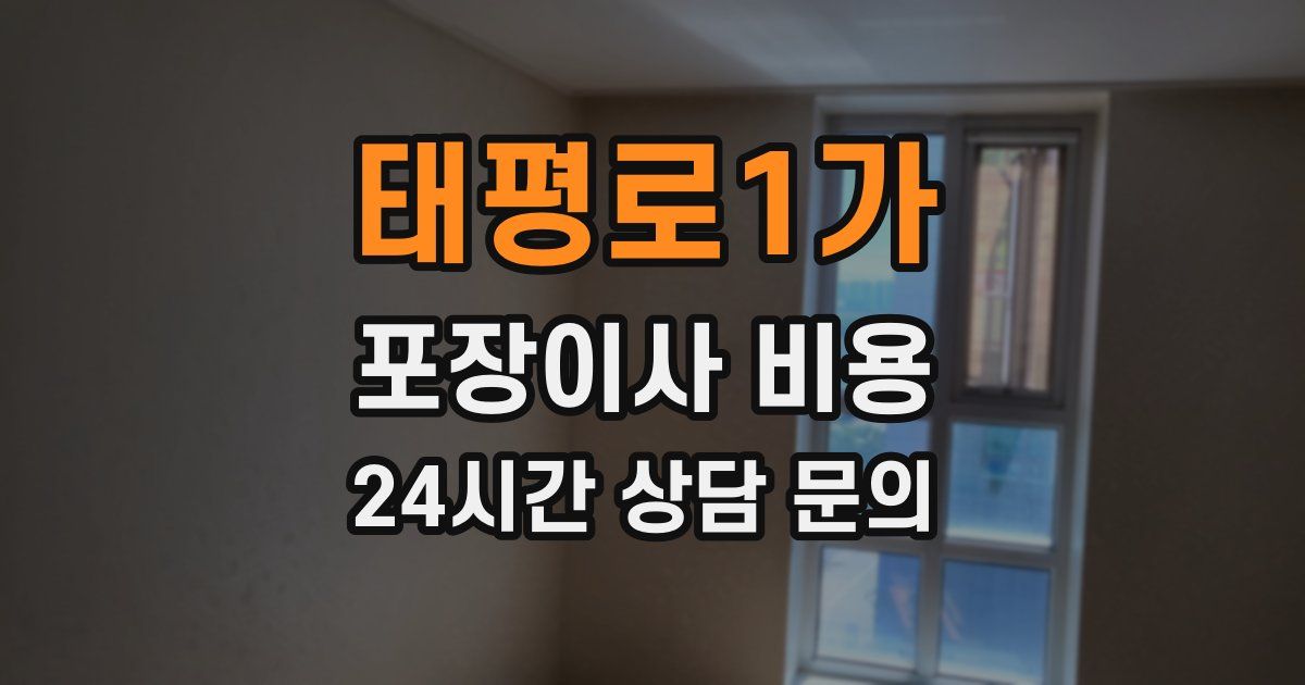 태평로1가 포장이사 비용