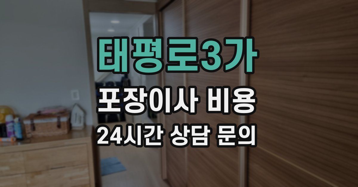 태평로3가 포장이사 비용