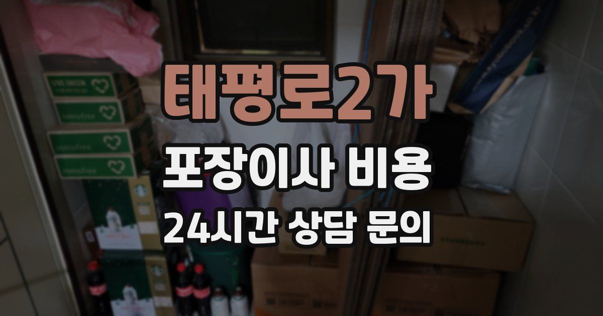 태평로2가 포장이사 비용