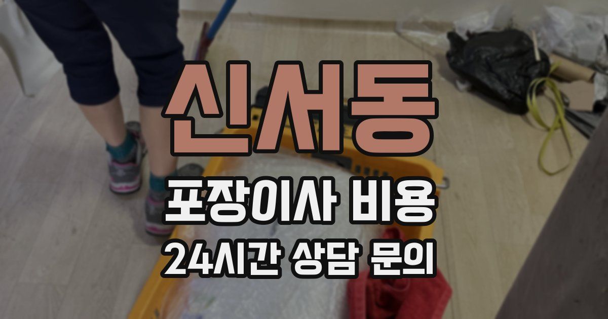 신서동 포장이사 비용