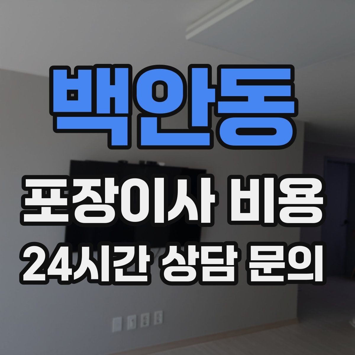 백안동 포장이사 비용 원룸 이사도 포장이사가 필요한 경우