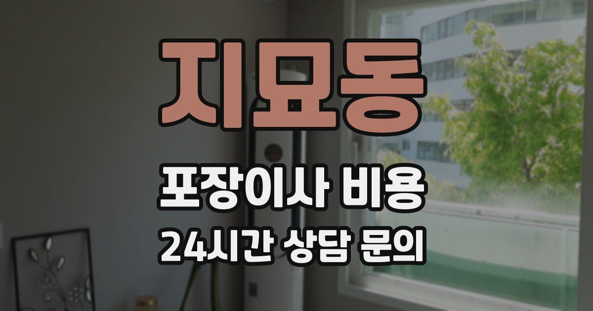 지묘동 포장이사 비용