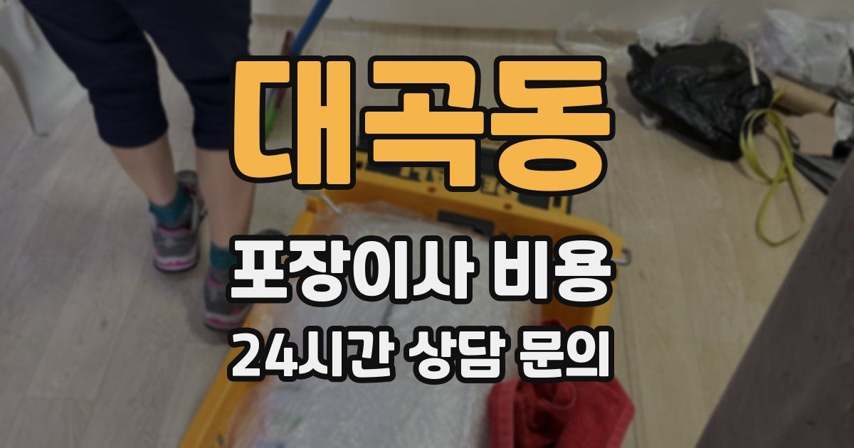 대곡동 포장이사 비용