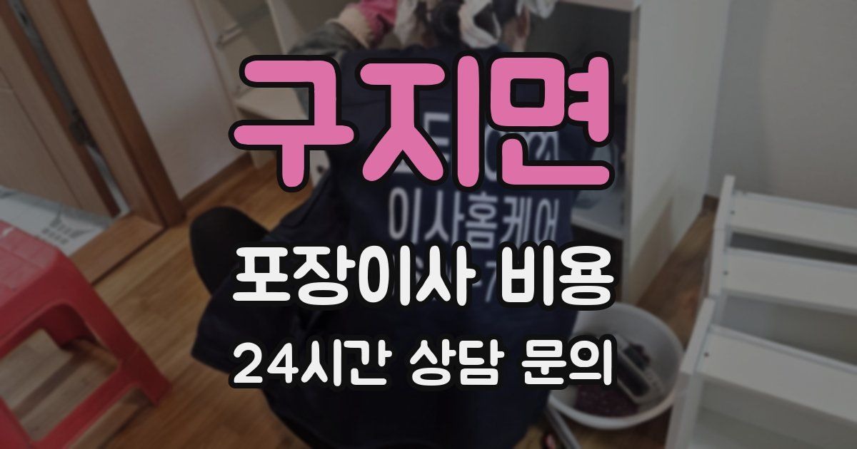 구지면 포장이사 비용