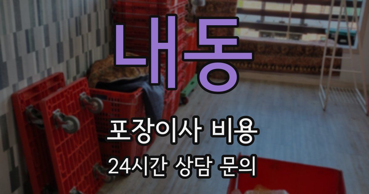 내동 포장이사 비용