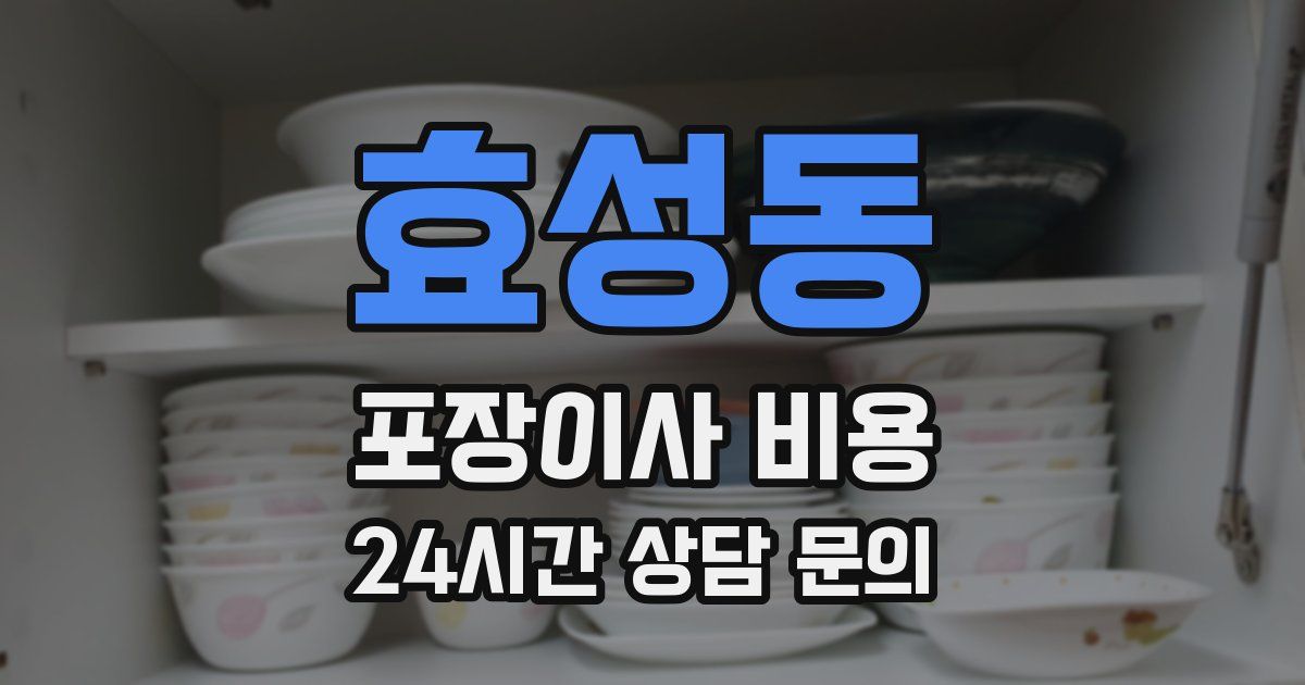 효성동 포장이사 비용