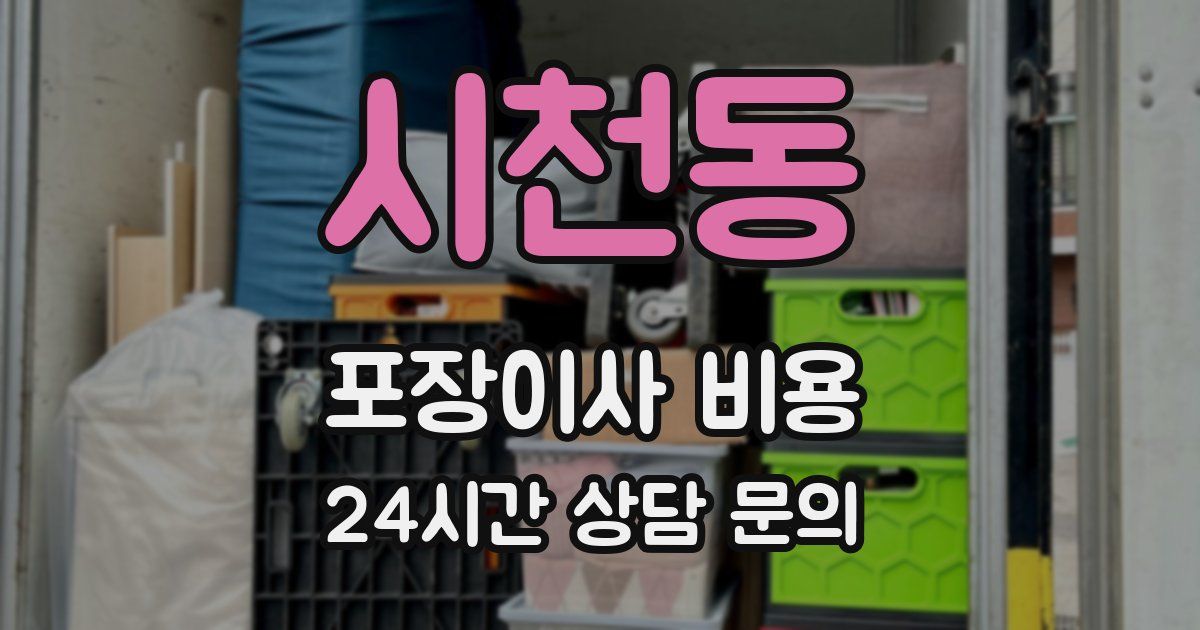 시천동 포장이사 비용