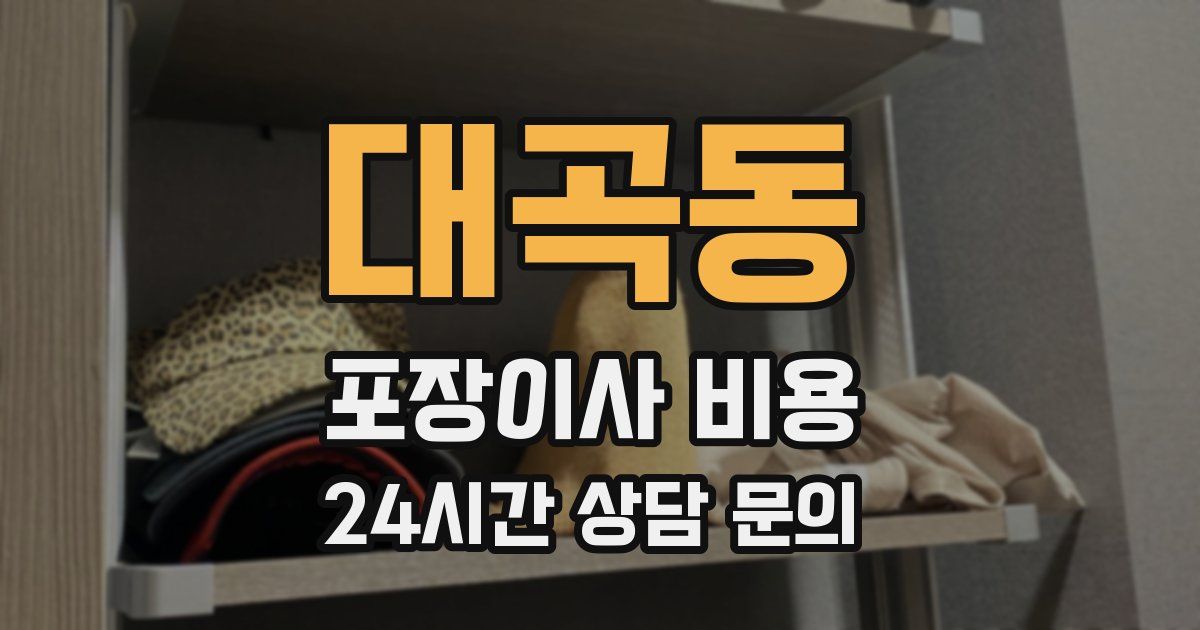 대곡동 포장이사 비용