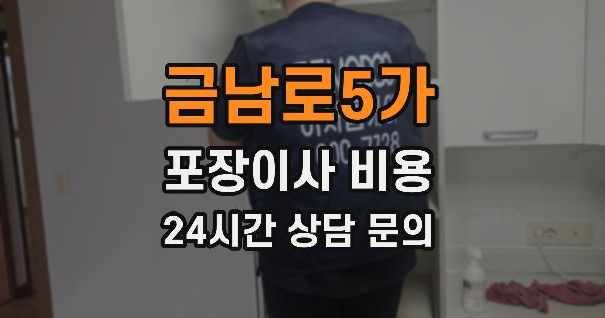 금남로5가 포장이사 비용