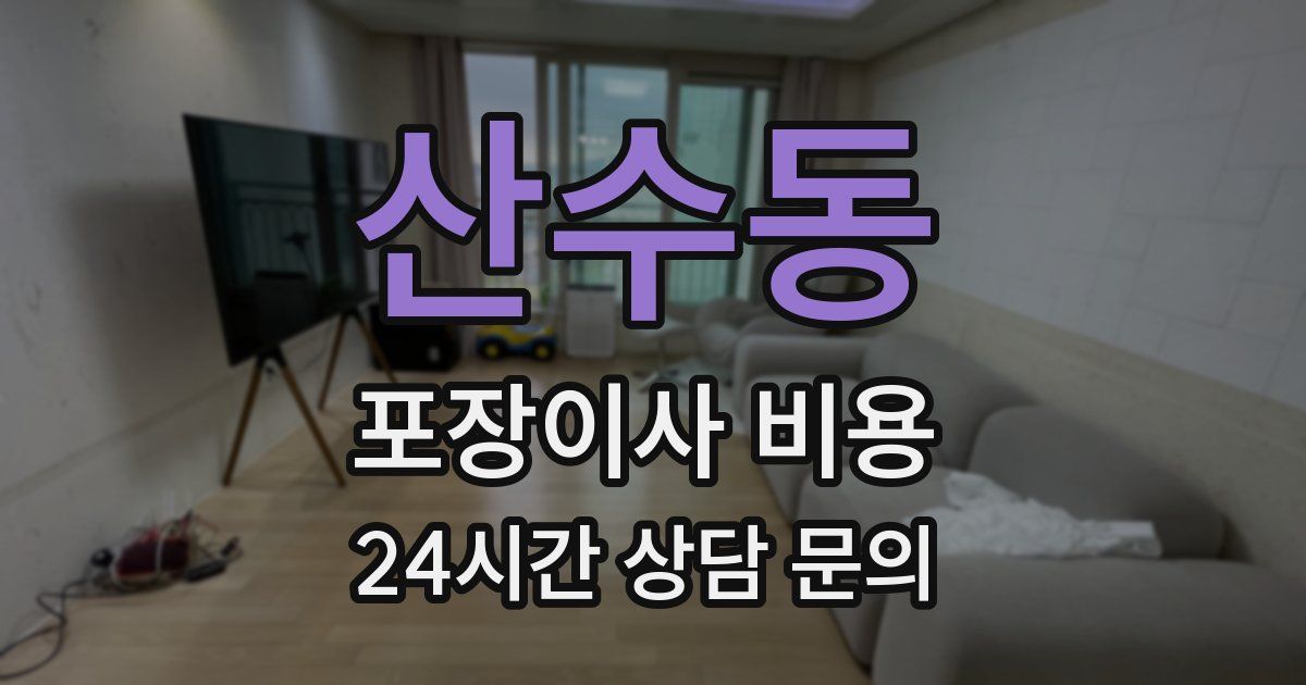 산수동 포장이사 비용