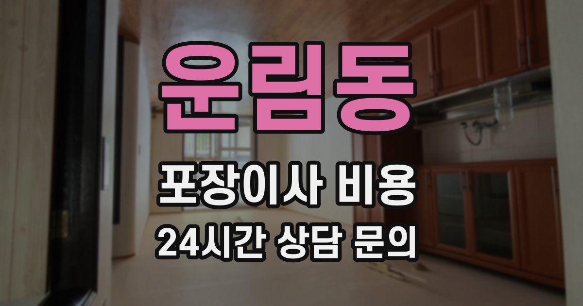 운림동 포장이사 비용