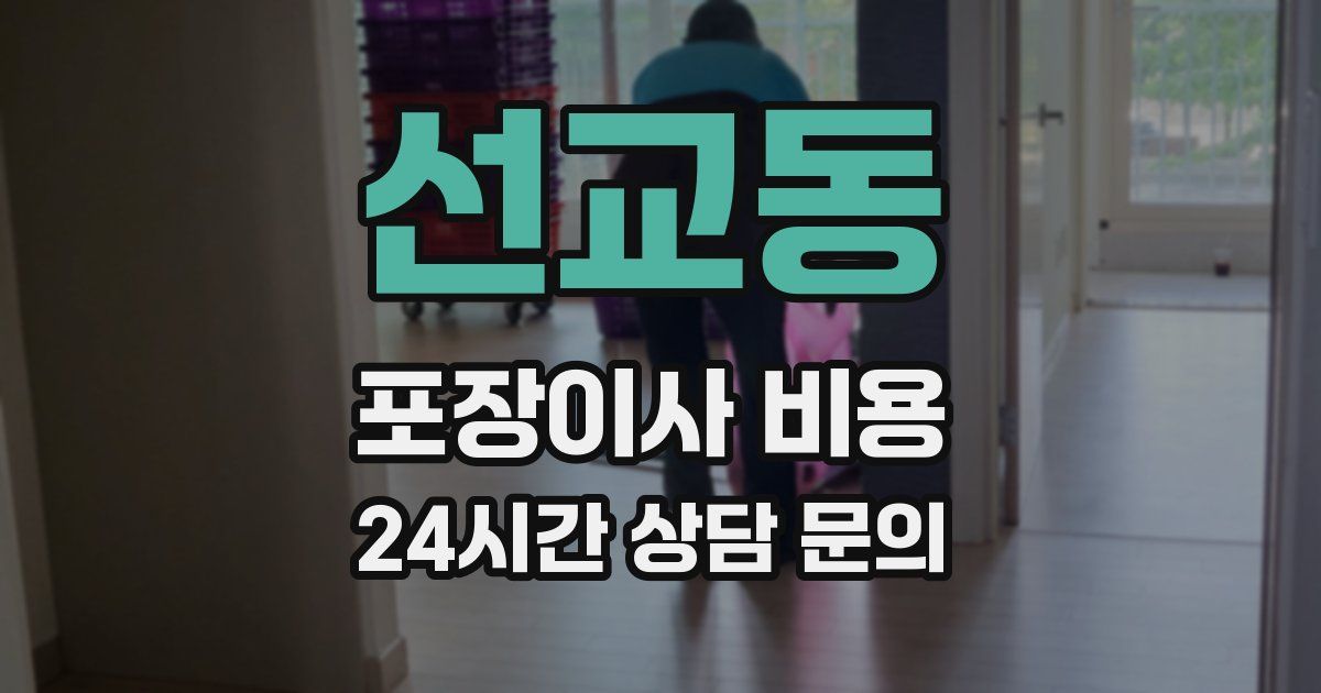 선교동 포장이사 비용